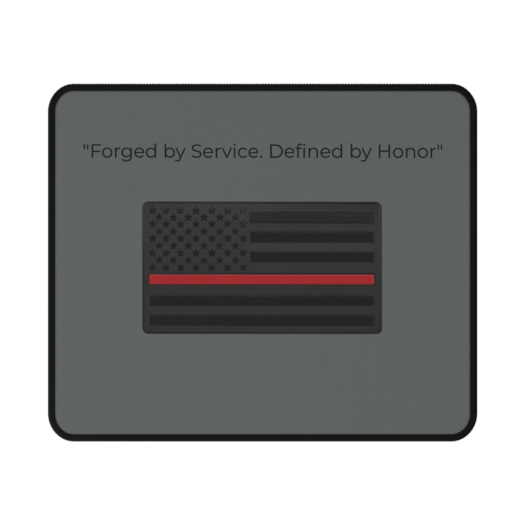 Red Strip Tactical Non-Slip Mouse Pad — Black American Flag | Forged by Service, Defined by Honor