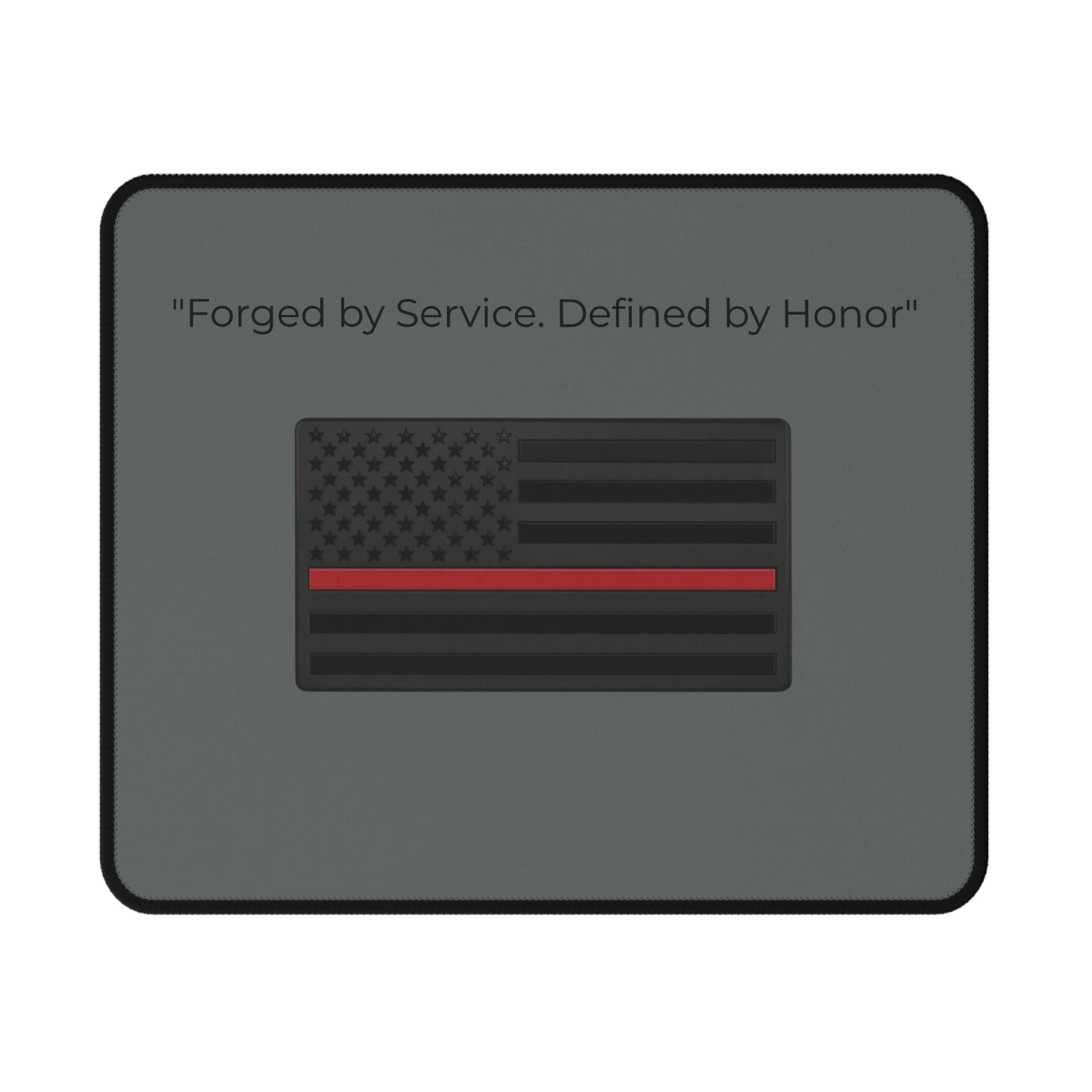Red Strip Tactical Non-Slip Mouse Pad — Black American Flag | Forged by Service, Defined by Honor