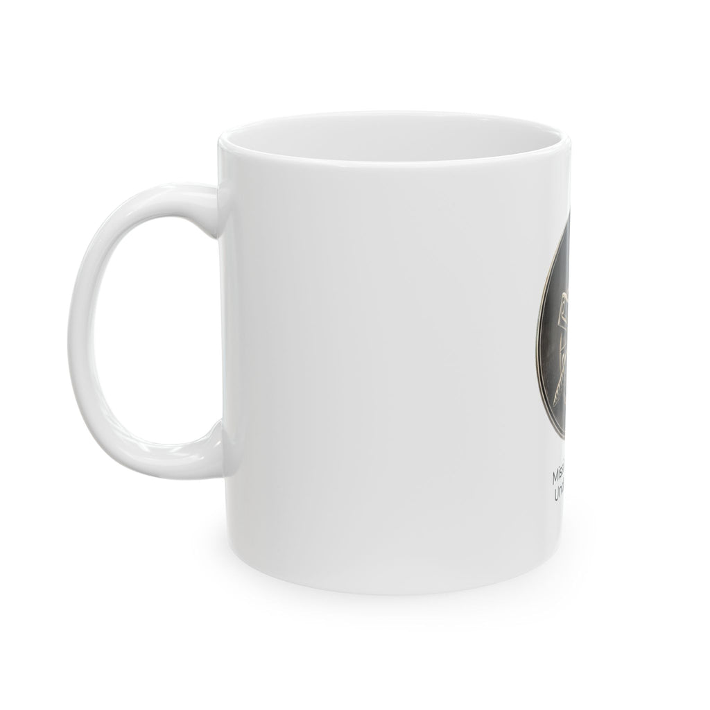 Ceramic Mug — 'Mission Through Understanding' Tactical Crest Military Coffee Mug