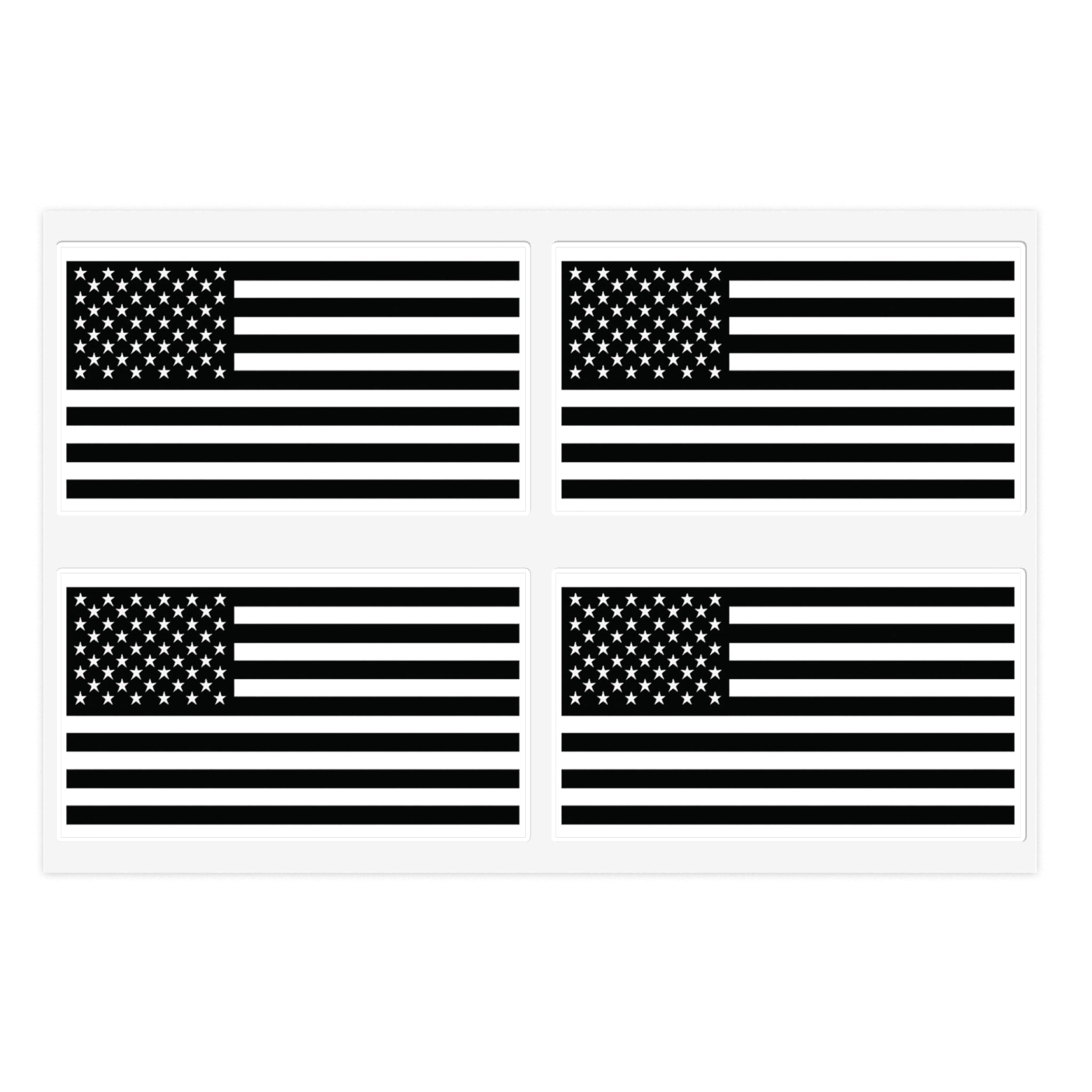 Pax of Four American Flag Decal Sticker Sheet — USA Flag Decals