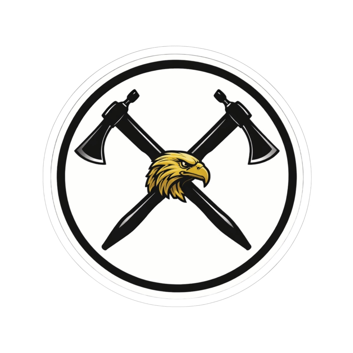 Double Cross Axe Kiss-Cut Sticker — Heavy Metal / Viking Axe Decal