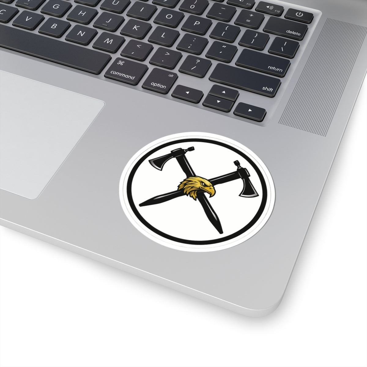 Double Cross Axe Kiss-Cut Sticker — Heavy Metal / Viking Axe Decal