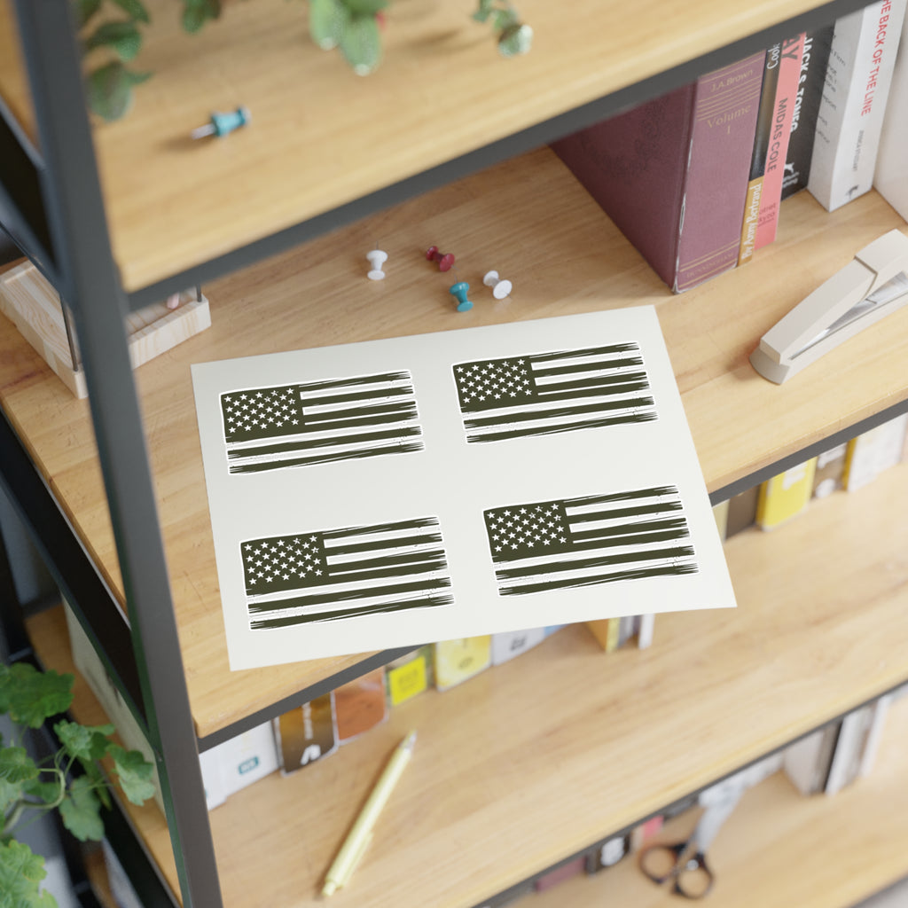 Distressed American Flag Tactical Sticker Sheets (Pack of 4)