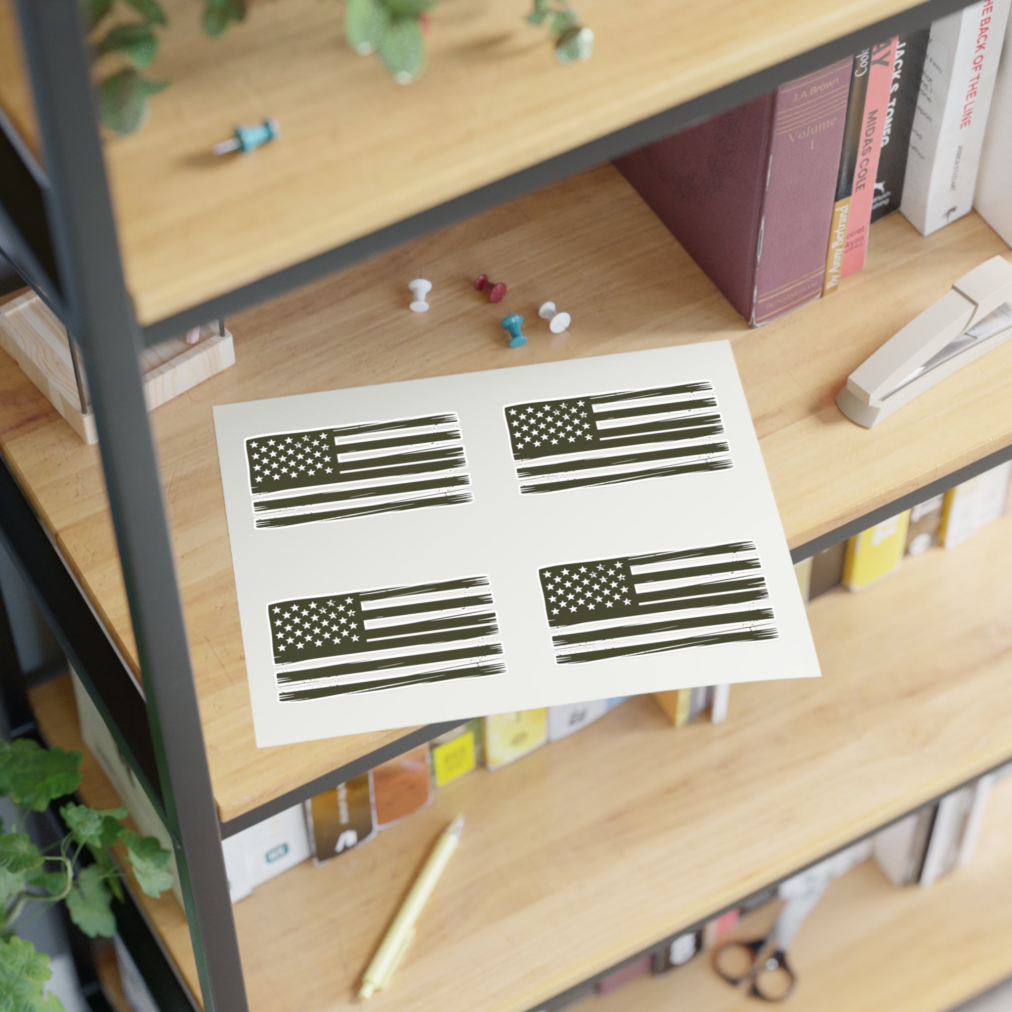 Distressed American Flag Tactical Sticker Sheets (Pack of 4)