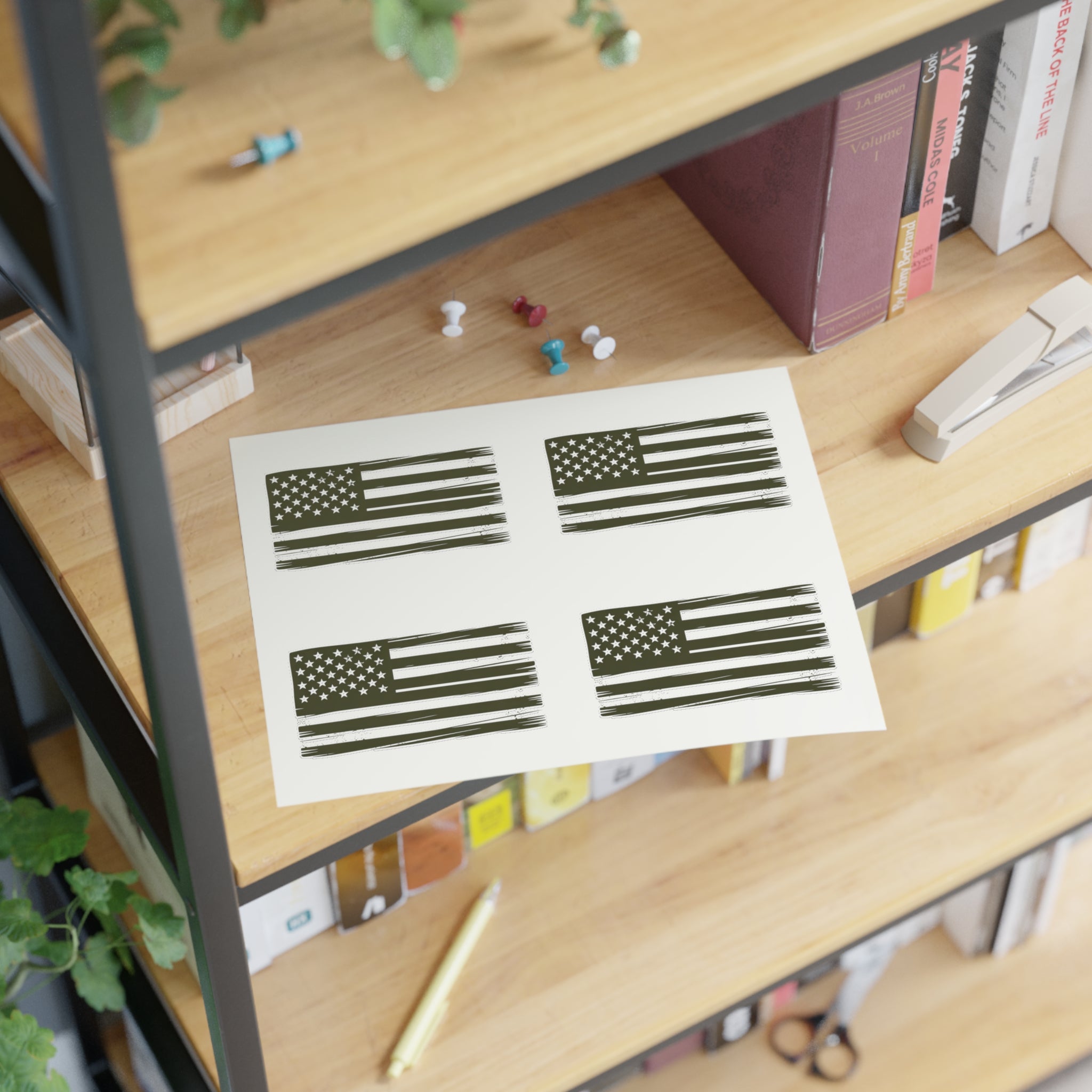 Distressed American Flag Tactical Sticker Sheets (Pack of 4)