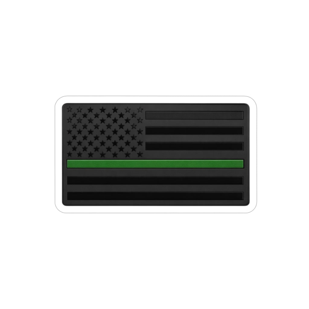 Thin Green Line American Flag Sticker — Die-Cut Outdoor Vinyl