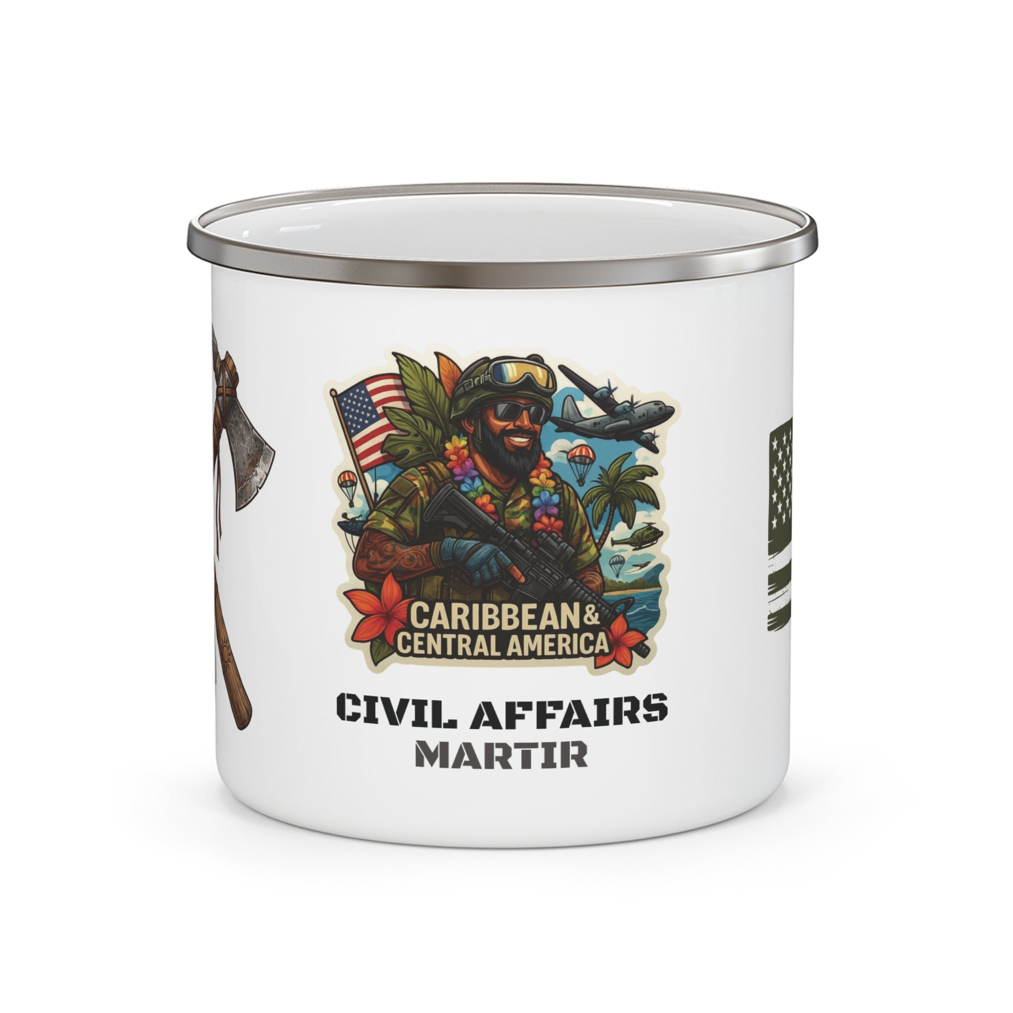 Civil Affairs Enamel Camping Mug — Military Paratrooper Gift