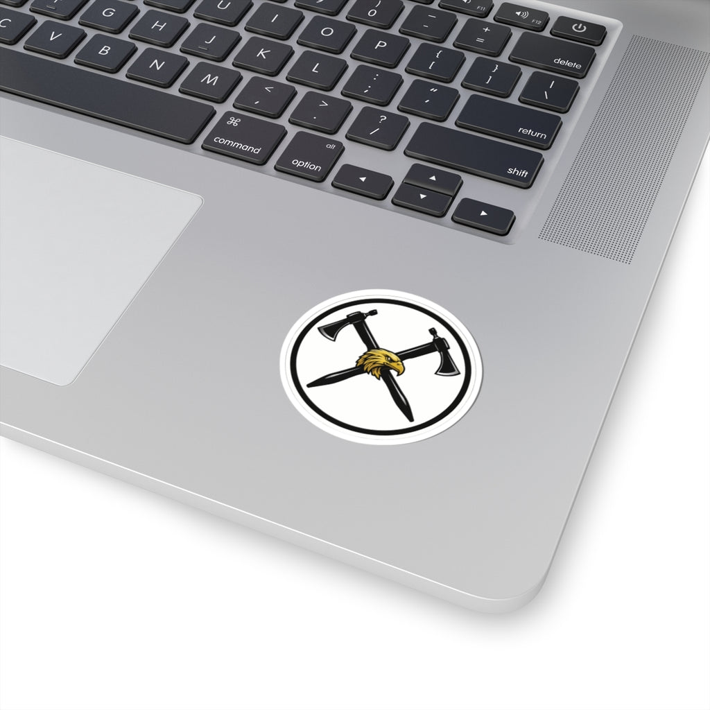 Double Cross Axe Kiss-Cut Sticker — Heavy Metal / Viking Axe Decal