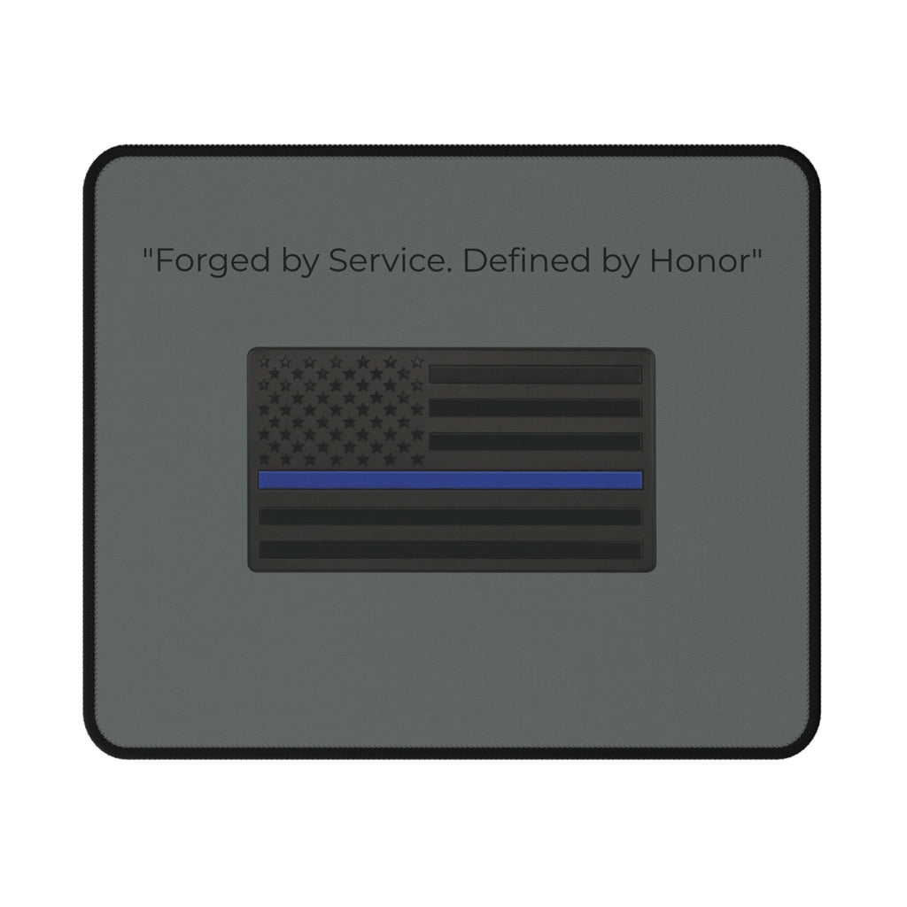 Blue Stripe Tactical Non-Slip Mouse Pad — Black American Flag | Forged by Service, Defined by Honor