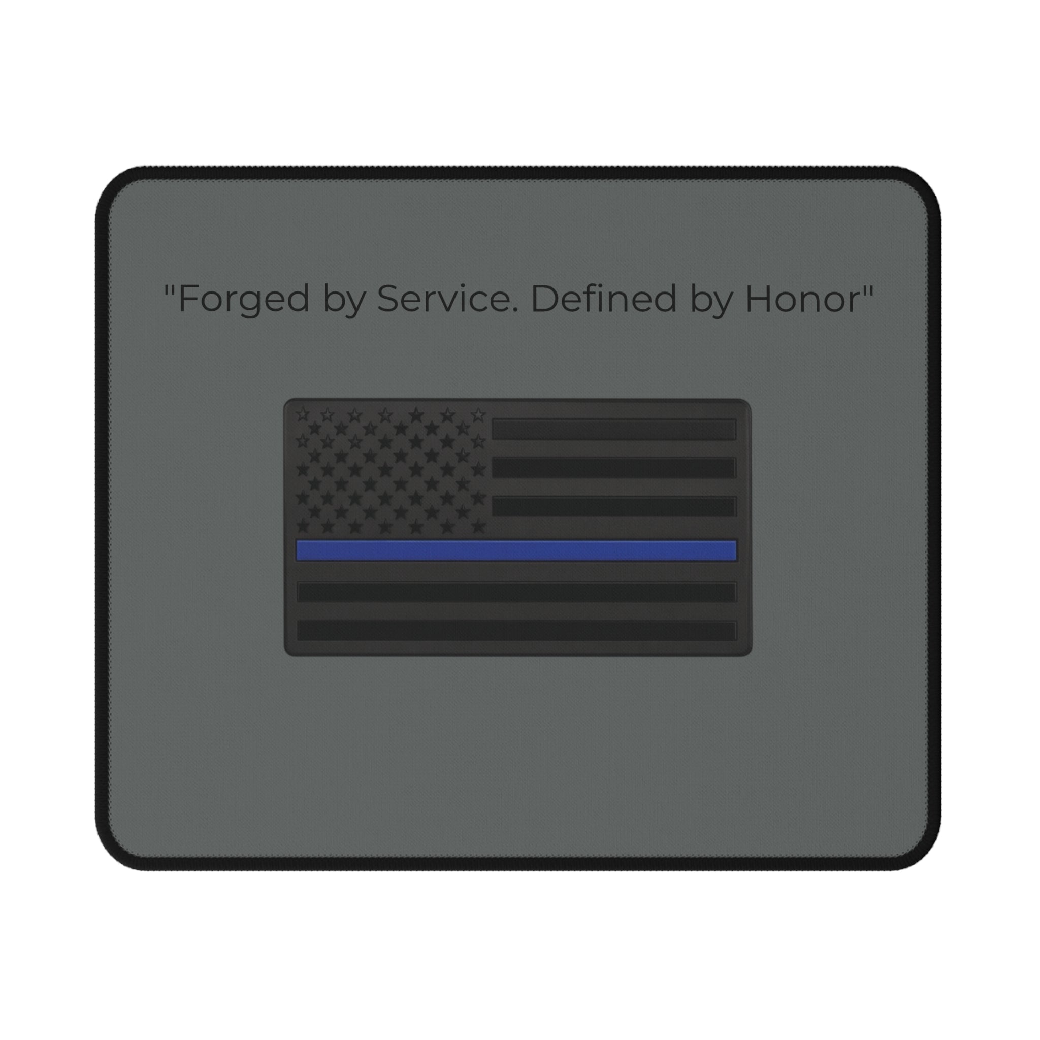 Blue Stripe Tactical Non-Slip Mouse Pad — Black American Flag | Forged by Service, Defined by Honor