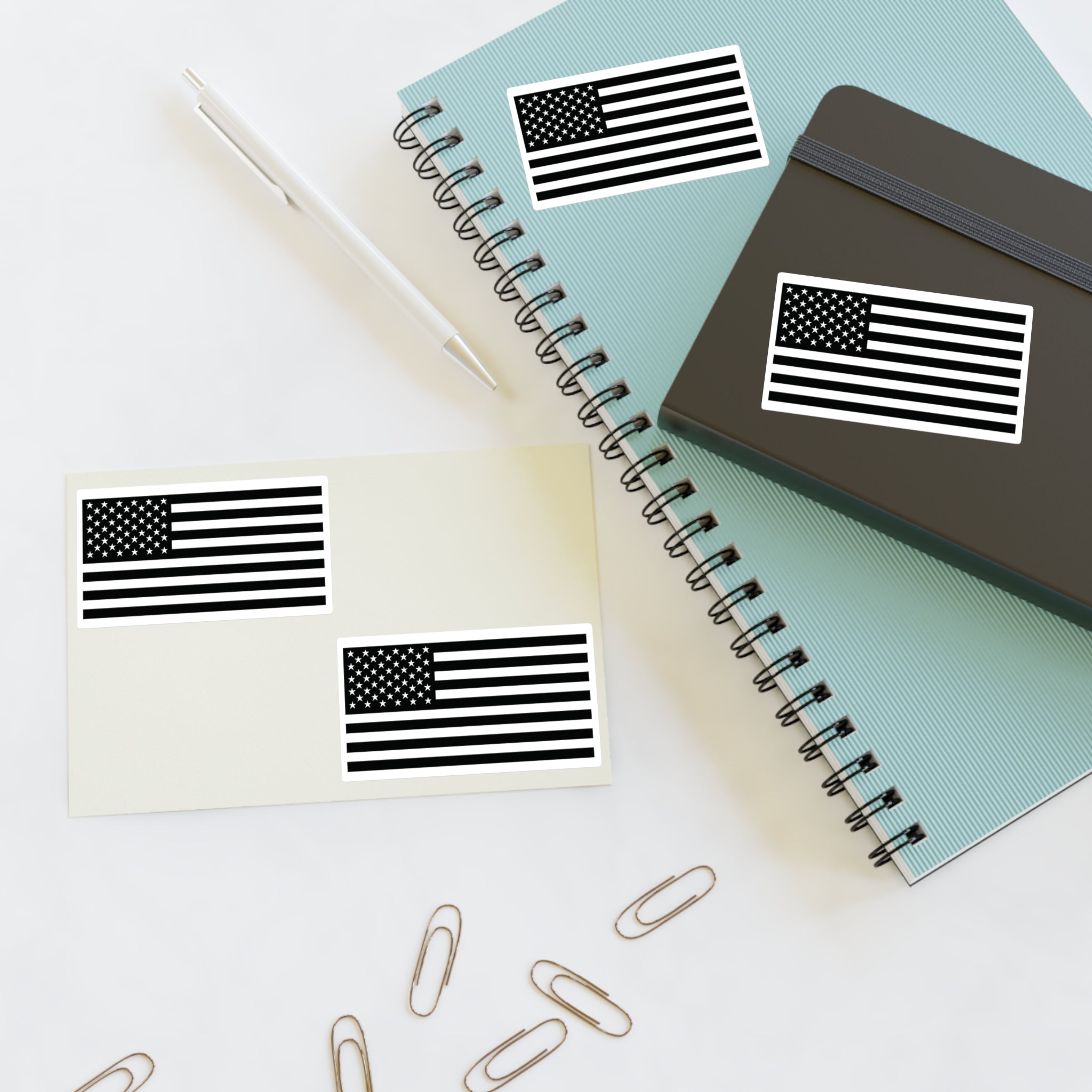 Pax of Four American Flag Decal Sticker Sheet — USA Flag Decals