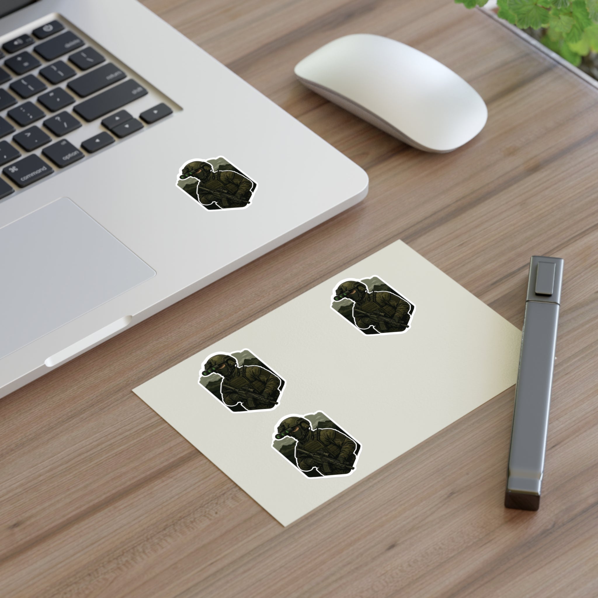 Tactical Soldier Night Vision Sticker Sheet — Four Pax Military Kiss-Cut Decals