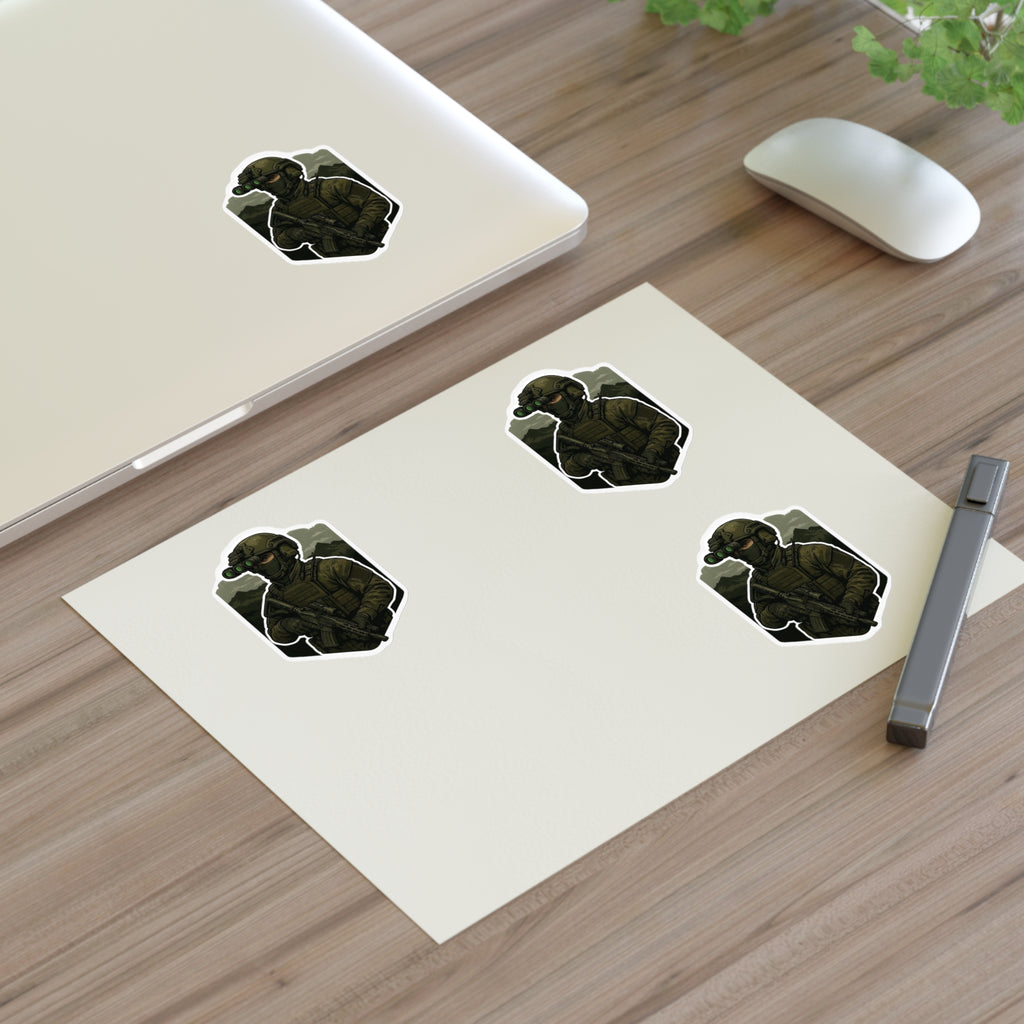 Tactical Soldier Night Vision Sticker Sheet — Four Pax Military Kiss-Cut Decals