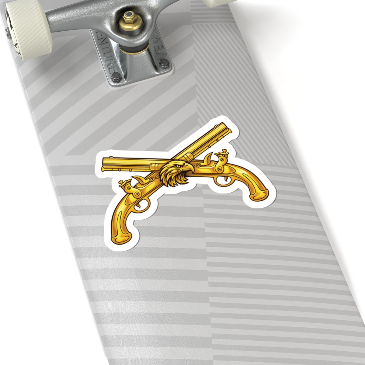 Police Combatant Golden Cross Pistol Sticker — Kiss-Cut Decal