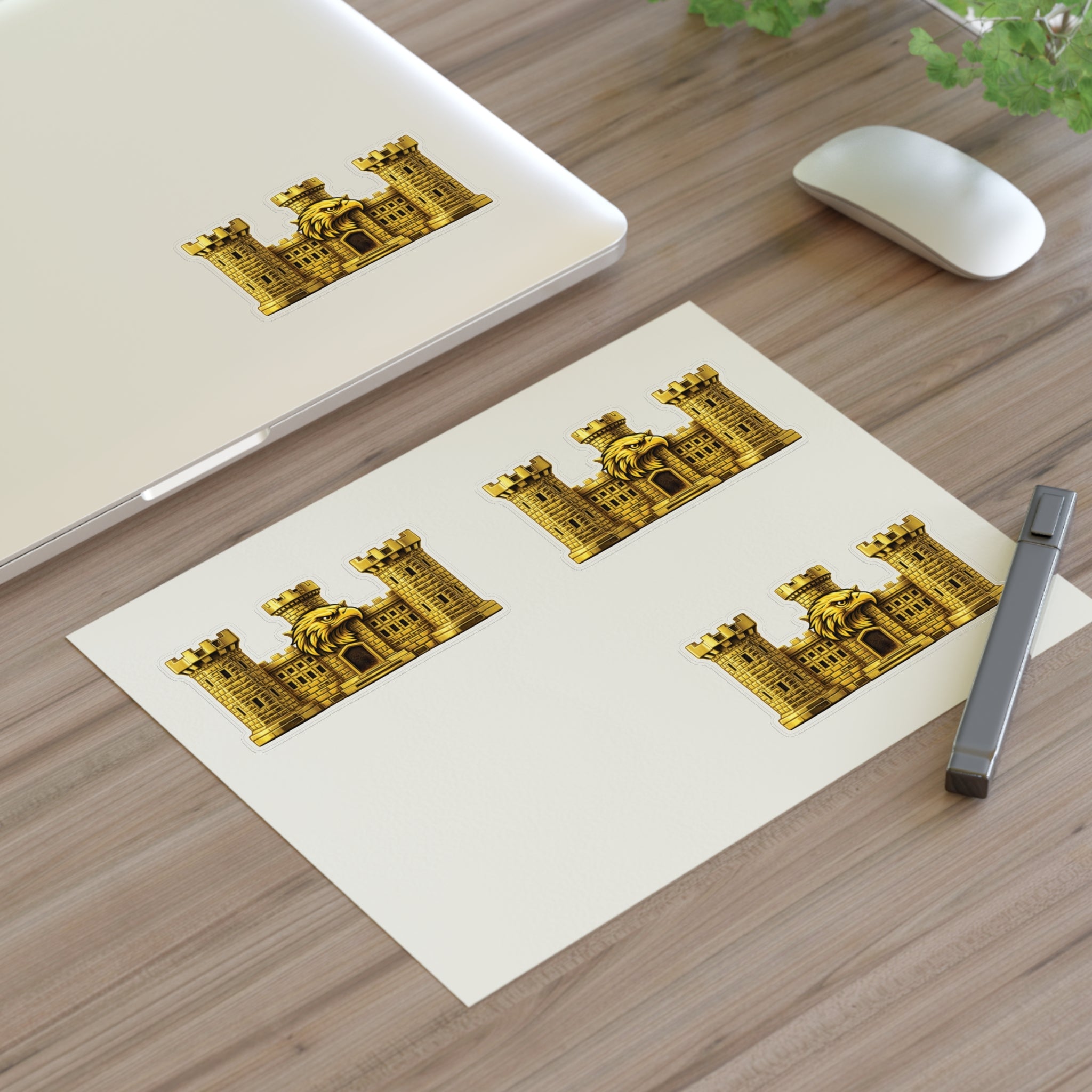 Golden Castle Eagle Emblem - Tactical Sticker Pack (4-Piece Set)