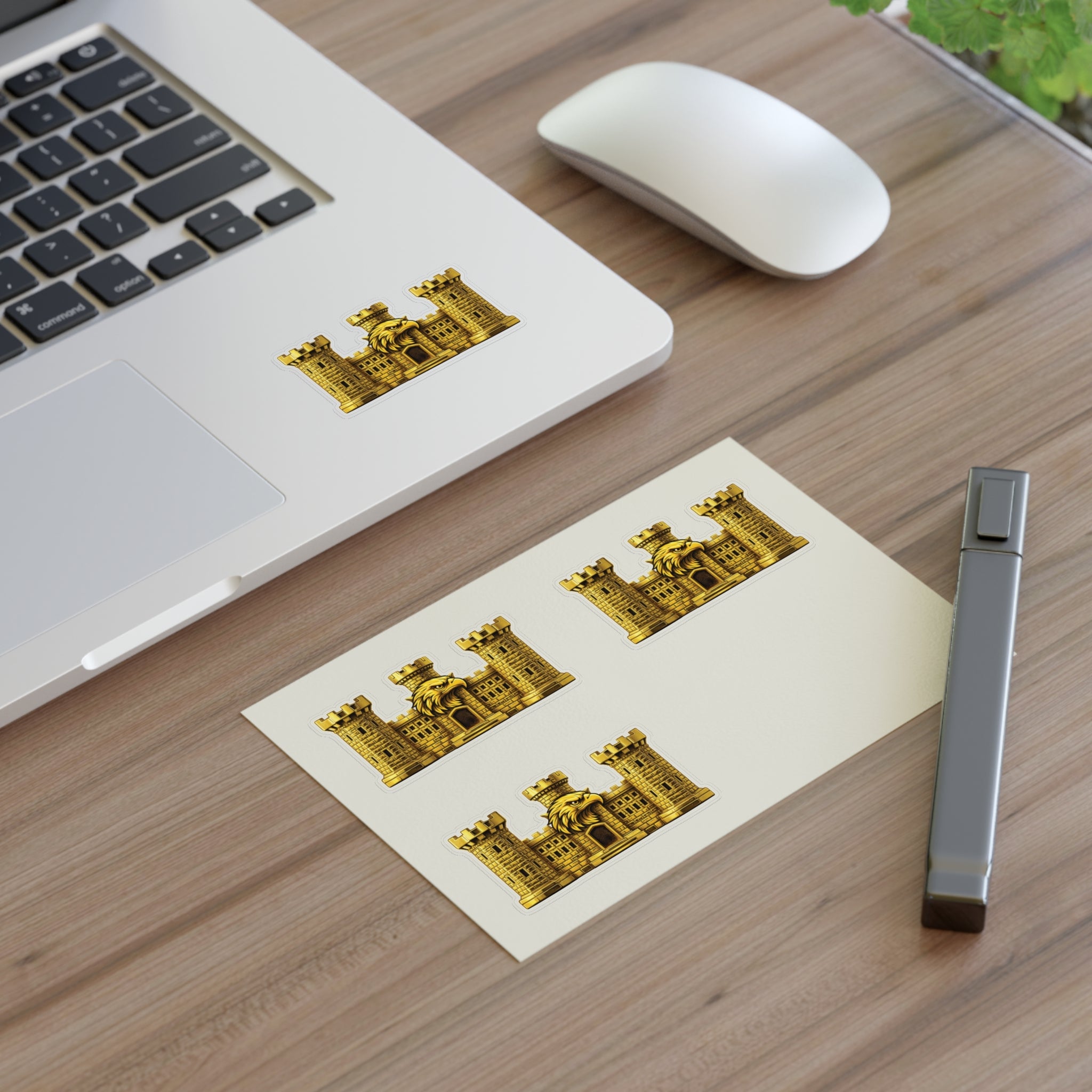 Golden Castle Eagle Emblem - Tactical Sticker Pack (4-Piece Set)