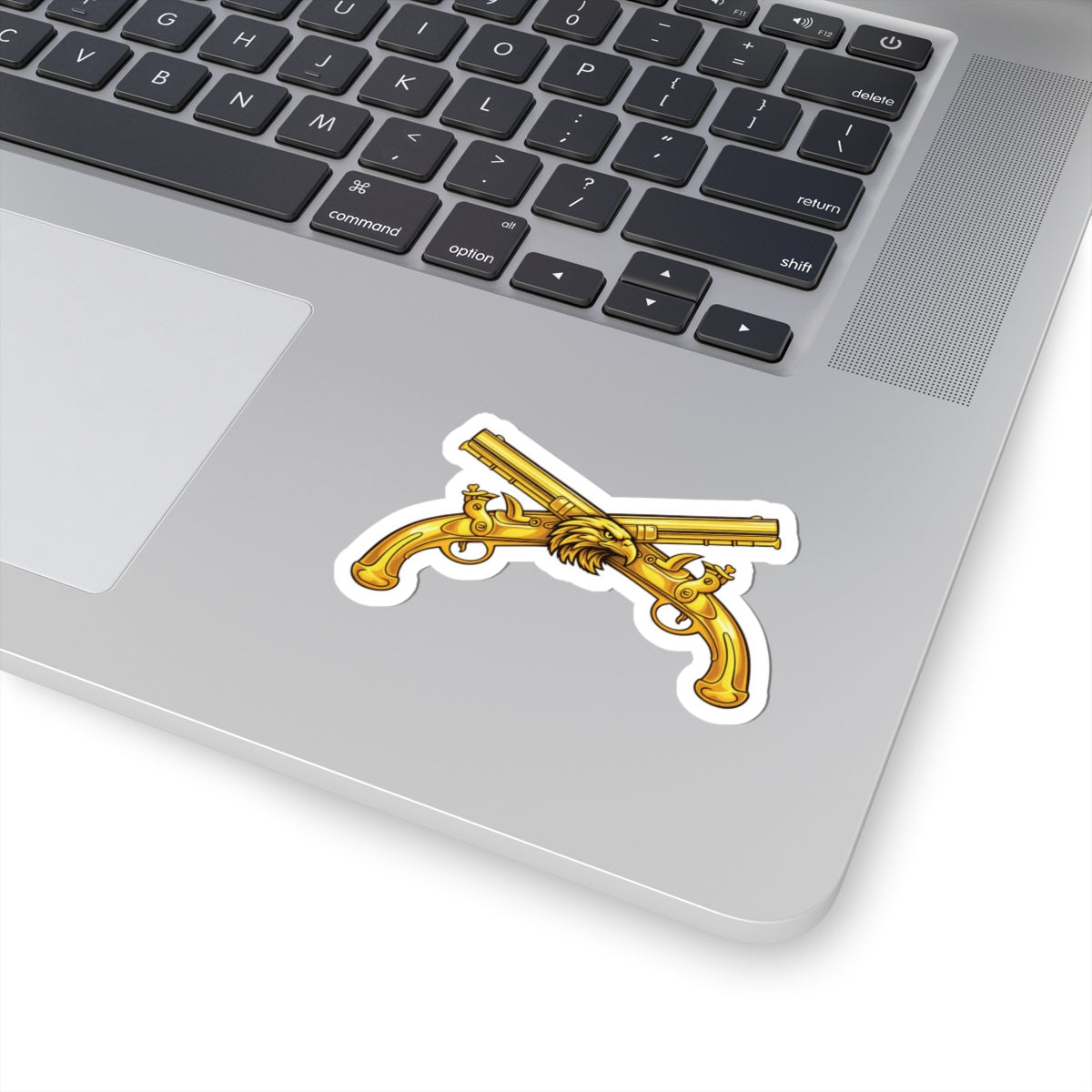 Police Combatant Golden Cross Pistol Sticker — Kiss-Cut Decal