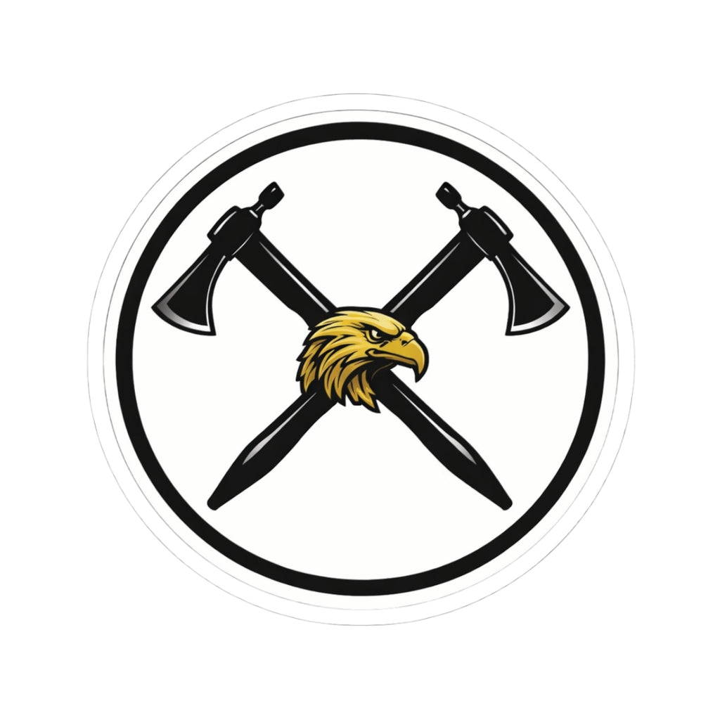 Double Cross Axe Kiss-Cut Sticker — Heavy Metal / Viking Axe Decal