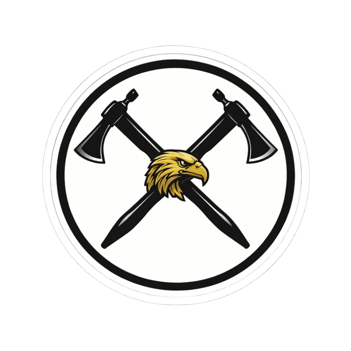 Double Cross Axe Kiss-Cut Sticker — Heavy Metal / Viking Axe Decal