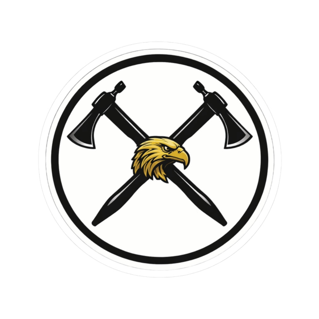 Double Cross Axe Kiss-Cut Sticker — Heavy Metal / Viking Axe Decal