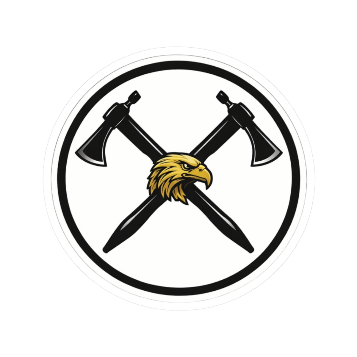 Double Cross Axe Kiss-Cut Sticker — Heavy Metal / Viking Axe Decal