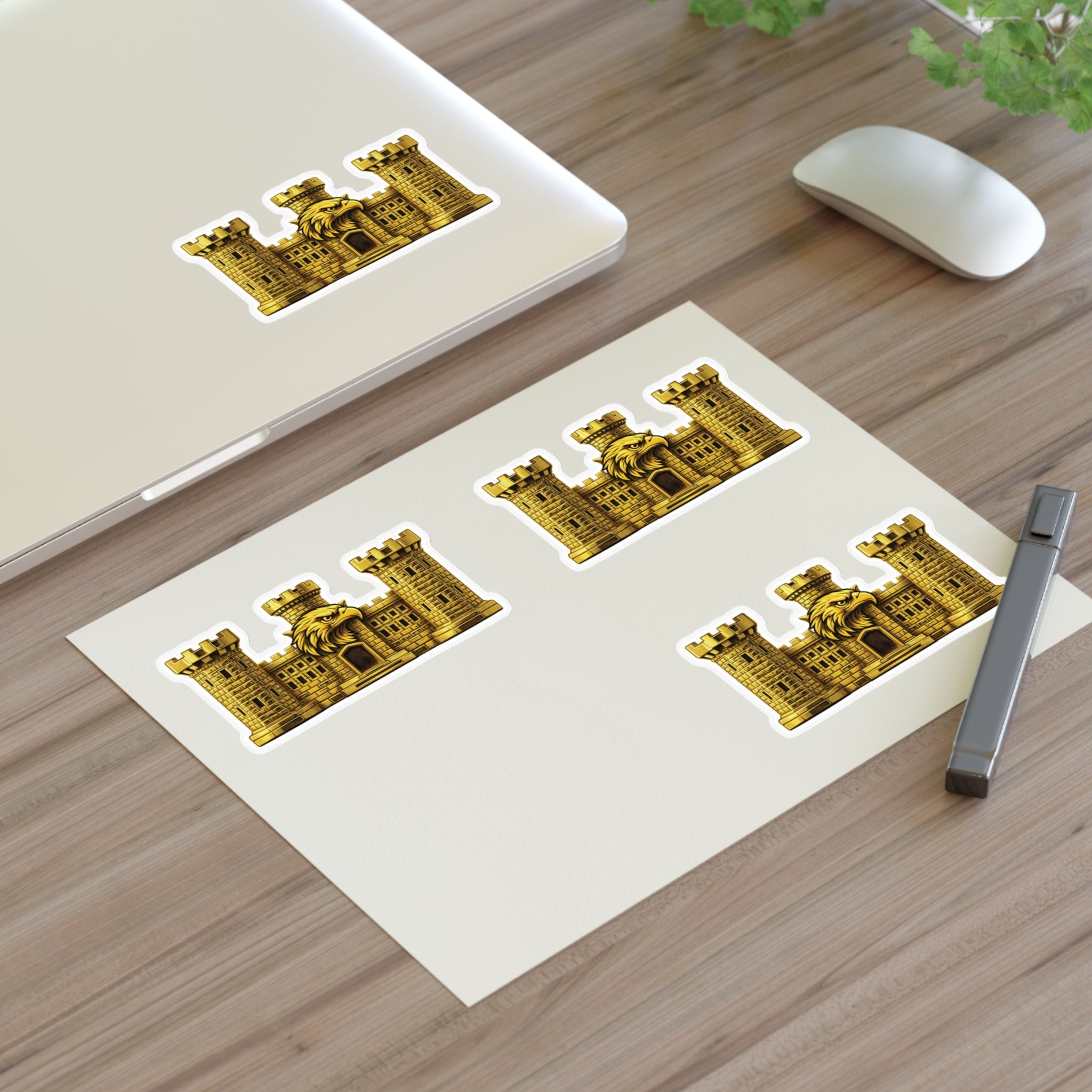 Golden Castle Eagle Emblem - Tactical Sticker Pack (4-Piece Set)