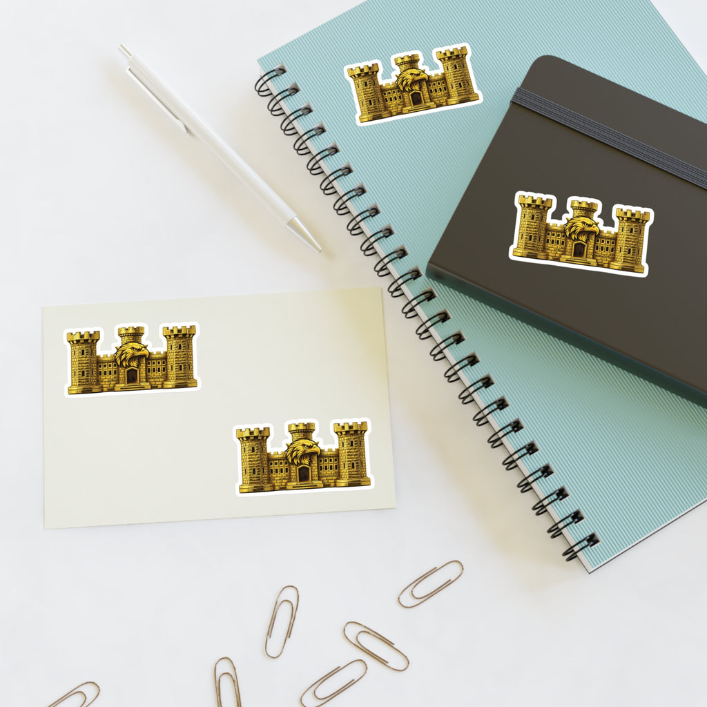Golden Castle Eagle Emblem - Tactical Sticker Pack (4-Piece Set)