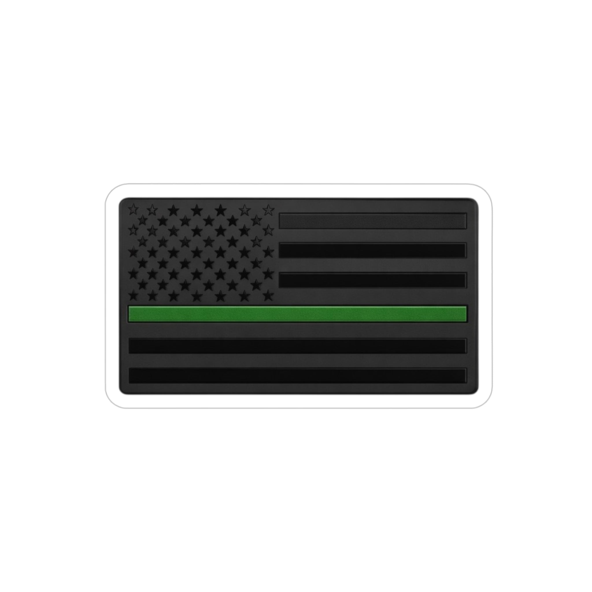 Thin Green Line American Flag Sticker — Die-Cut Outdoor Vinyl