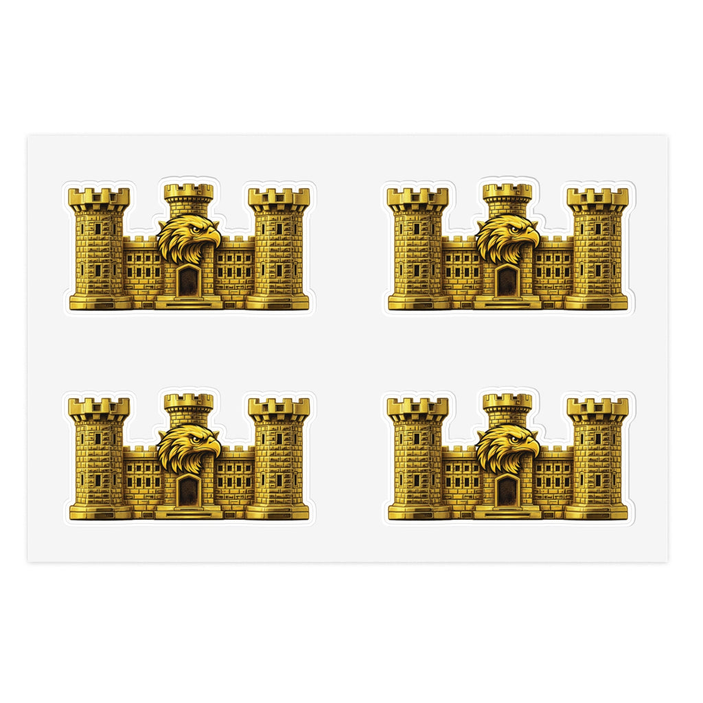 Golden Castle Eagle Emblem - Tactical Sticker Pack (4-Piece Set)