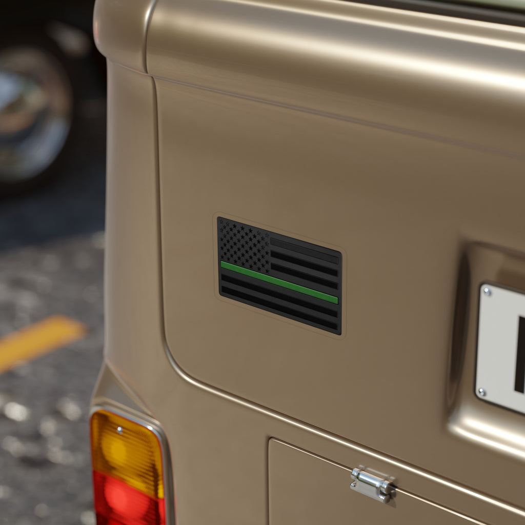 Thin Green Line American Flag Sticker — Die-Cut Outdoor Vinyl