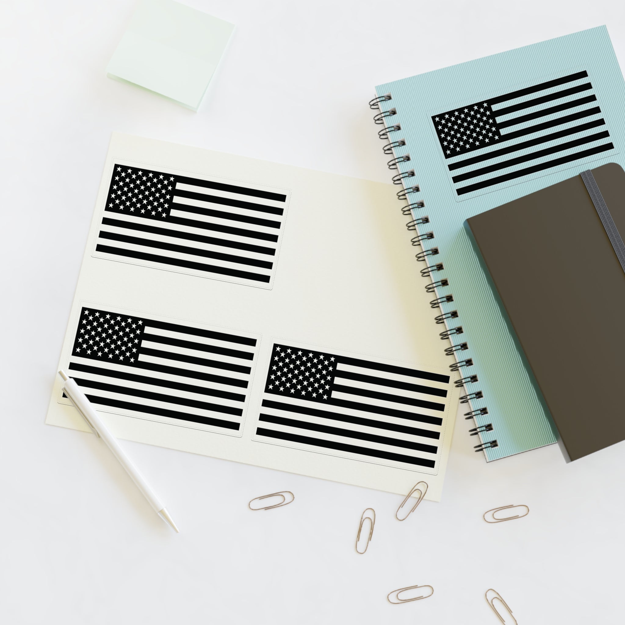 Pax of Four American Flag Decal Sticker Sheet — USA Flag Decals