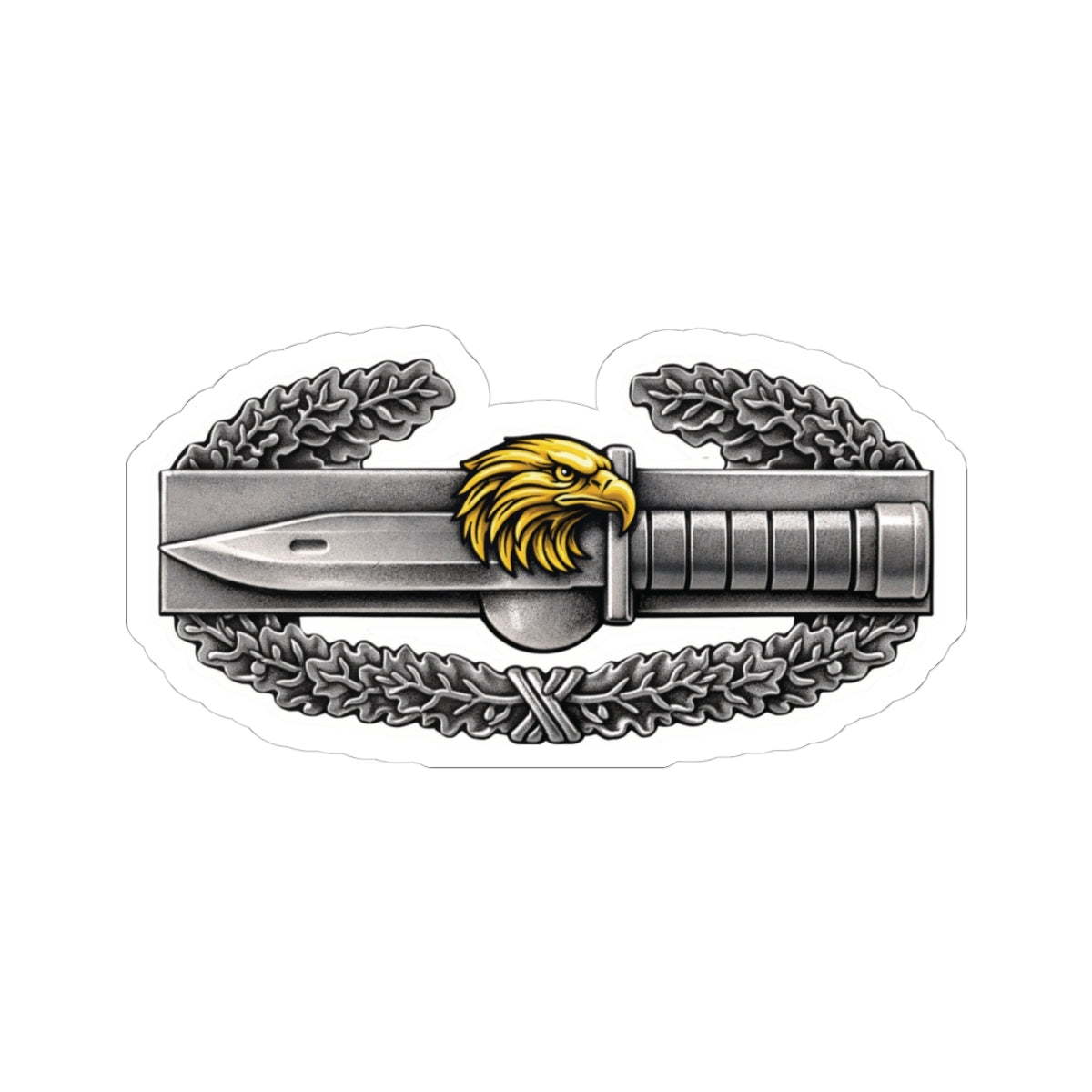 Combatant Soldier Knife Sticker — Military Emblem Kiss-Cut Decal