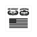 Air Assault Airborne Badge with US Flag Sticker Transparent Outdoor Die-Cut