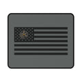 Black American Flag Knowledge Mouse Pad | Tactical Eagle Knowledge Emblem, Non-Slip Desk Mat