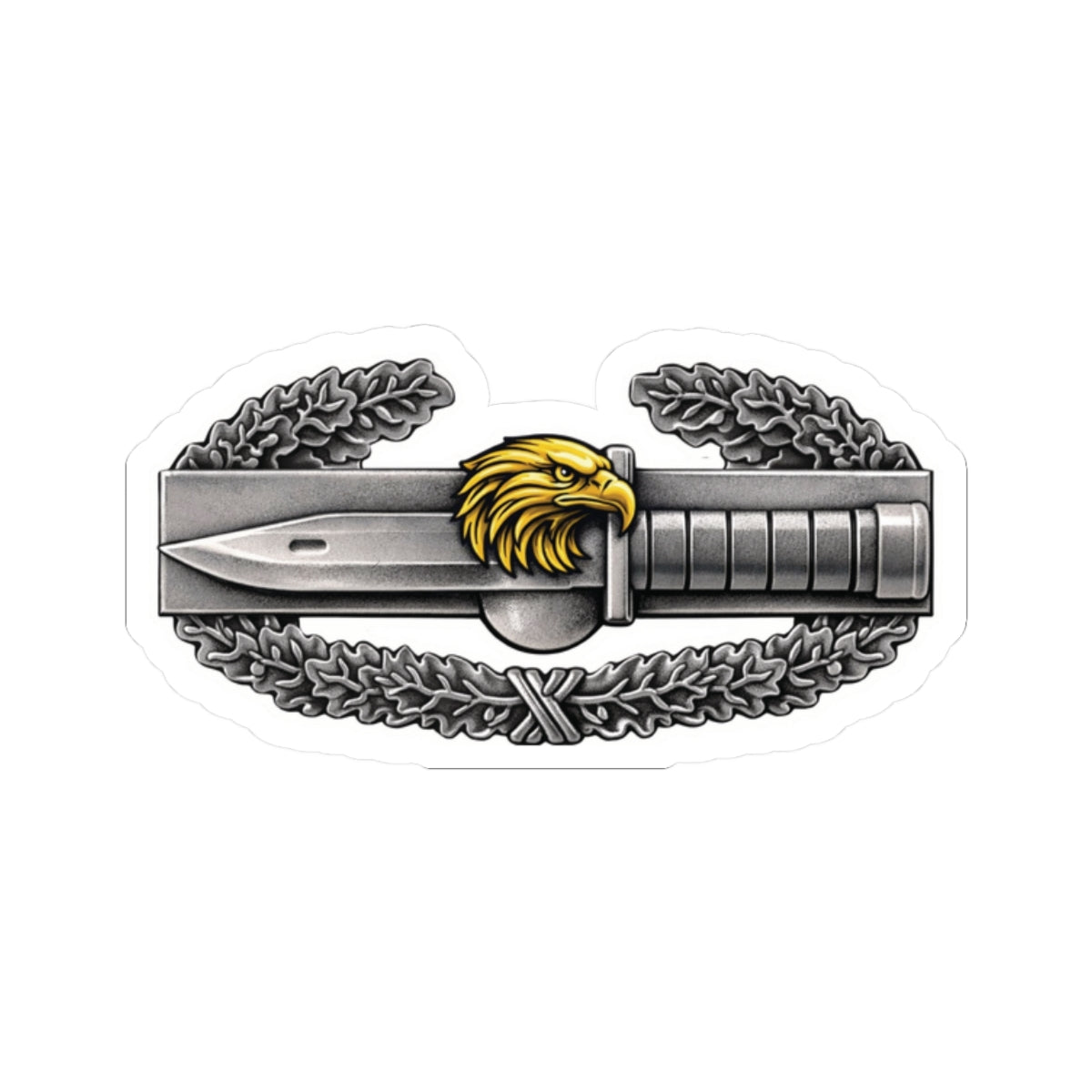 Combatant Soldier Knife Sticker — Military Emblem Kiss-Cut Decal