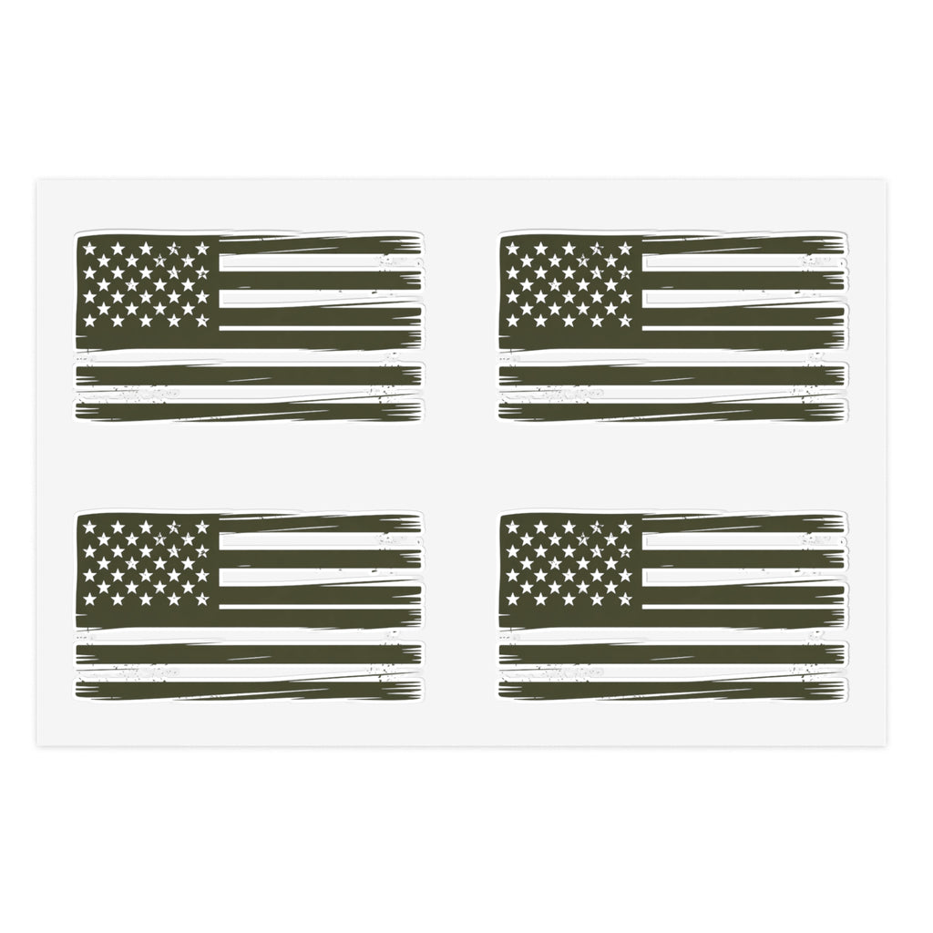 Distressed American Flag Tactical Sticker Sheets (Pack of 4)