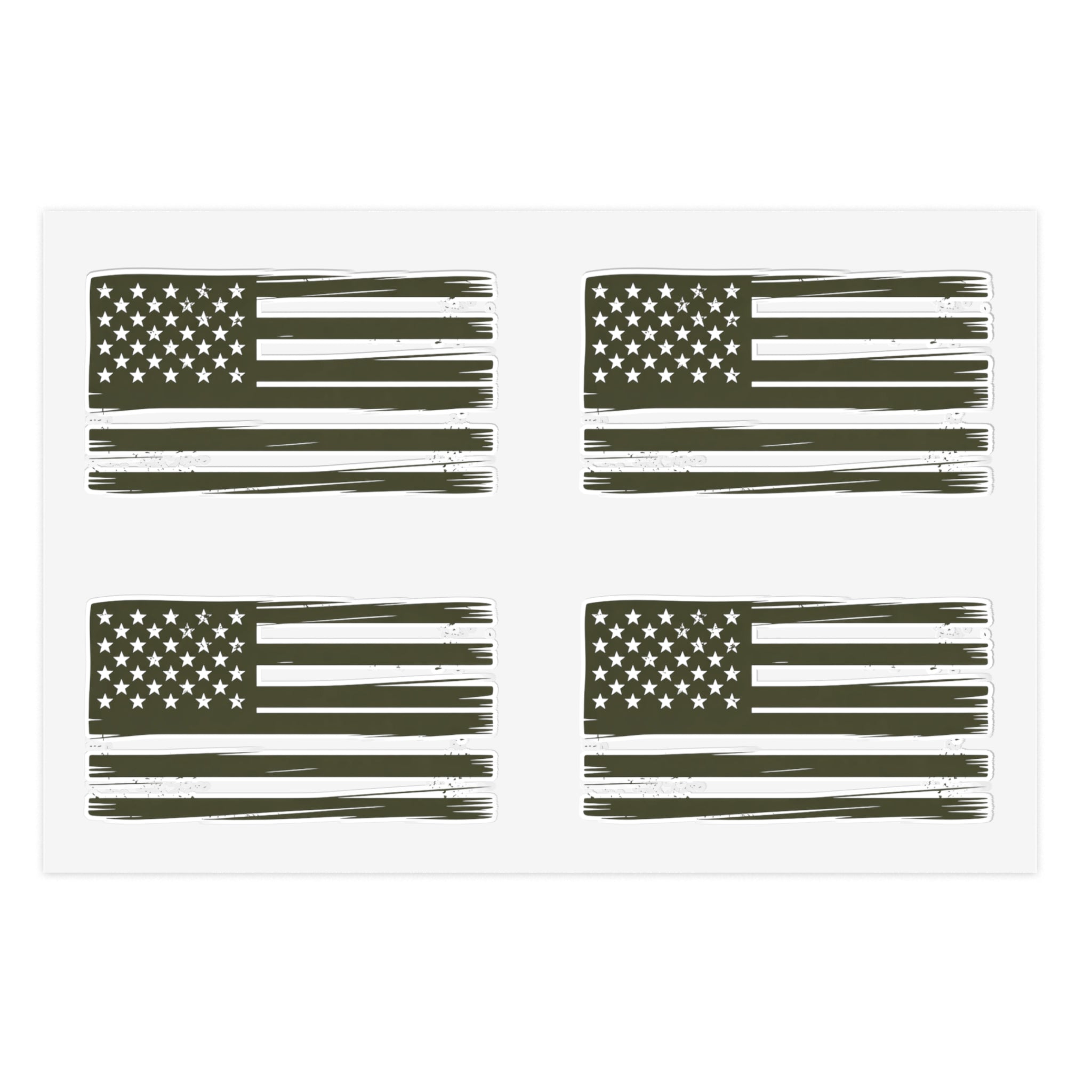 Distressed American Flag Tactical Sticker Sheets (Pack of 4)
