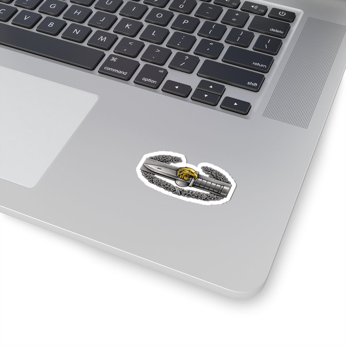 Combatant Soldier Knife Sticker — Military Emblem Kiss-Cut Decal