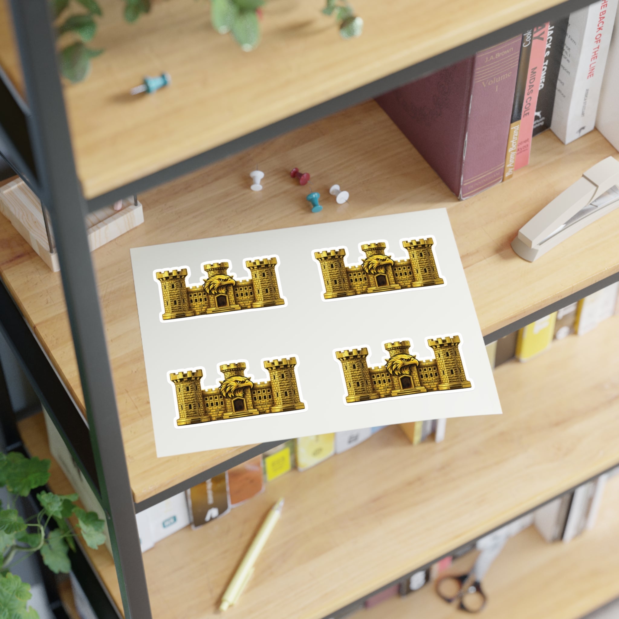 Golden Castle Eagle Emblem - Tactical Sticker Pack (4-Piece Set)