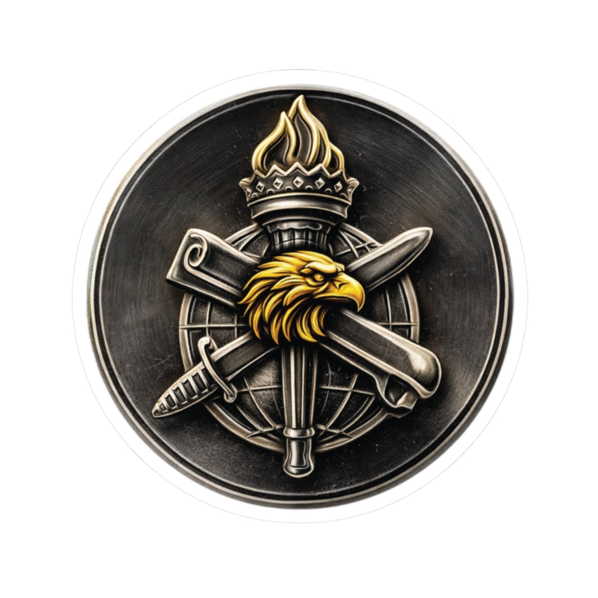 Knowledge Emblem Sticker - Tactical Metallic Design - Chrysaetoss