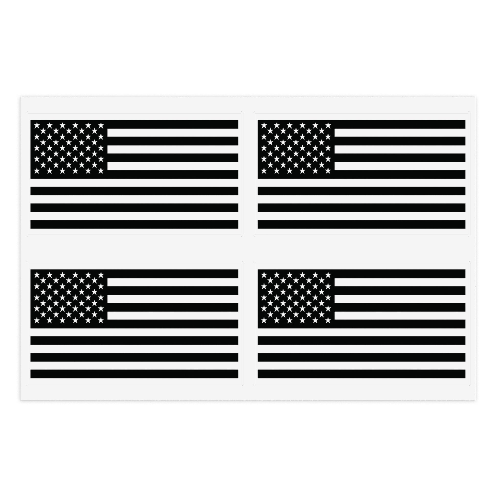 Pax of Four American Flag Decal Sticker Sheet — USA Flag Decals