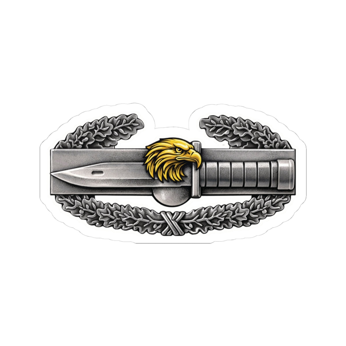 Combatant Soldier Knife Sticker — Military Emblem Kiss-Cut Decal