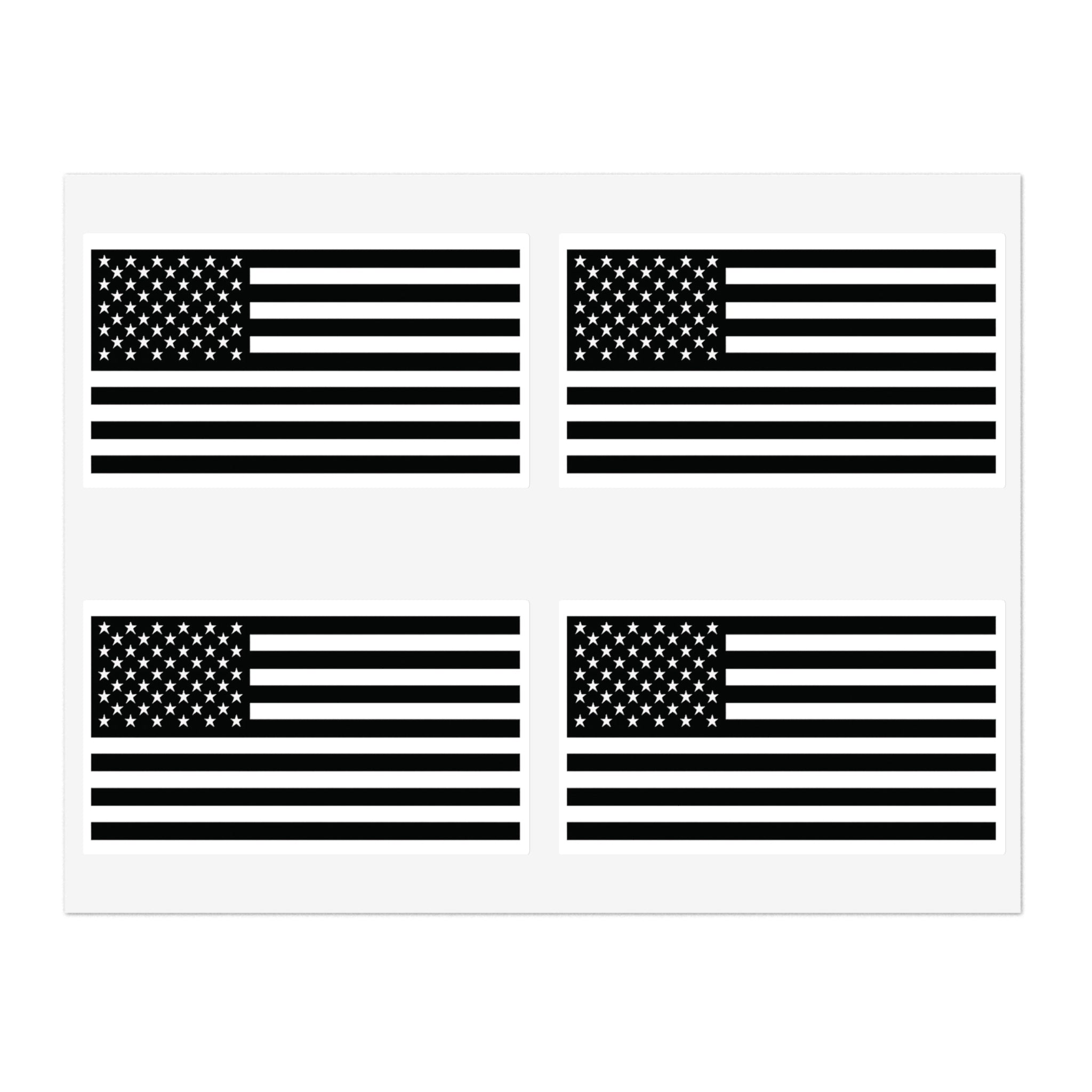 Pax of Four American Flag Decal Sticker Sheet — USA Flag Decals