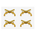 Golden Crossed Pistol Tactical Sticker Set — Pack of 4 Sticker Sheets