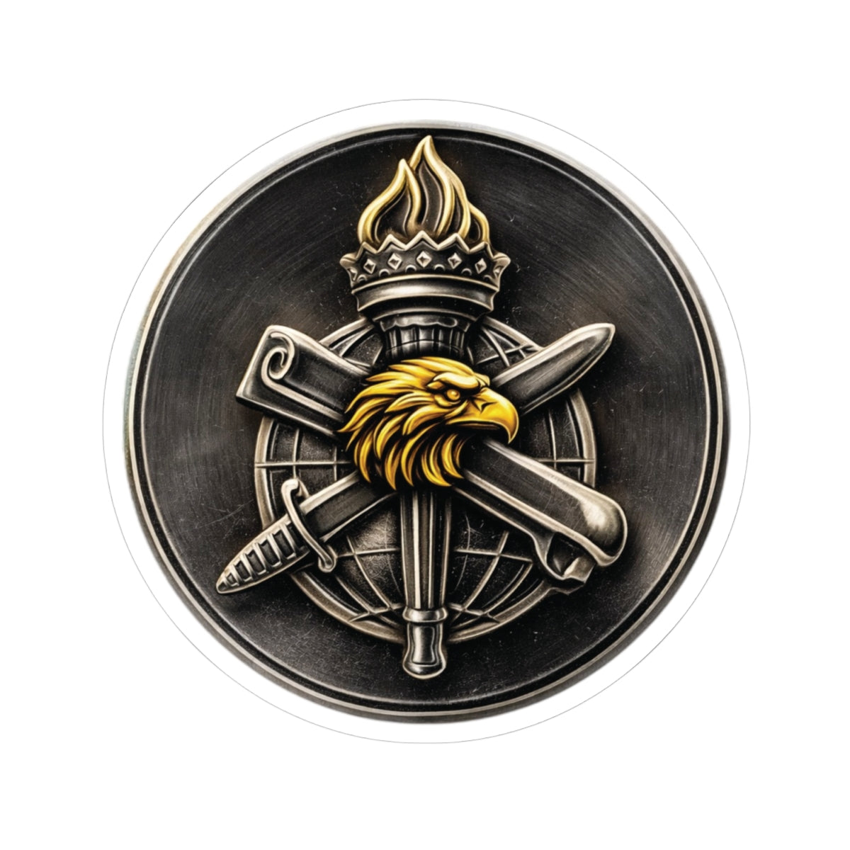 Knowledge Emblem Sticker - Tactical Metallic Design - Chrysaetoss