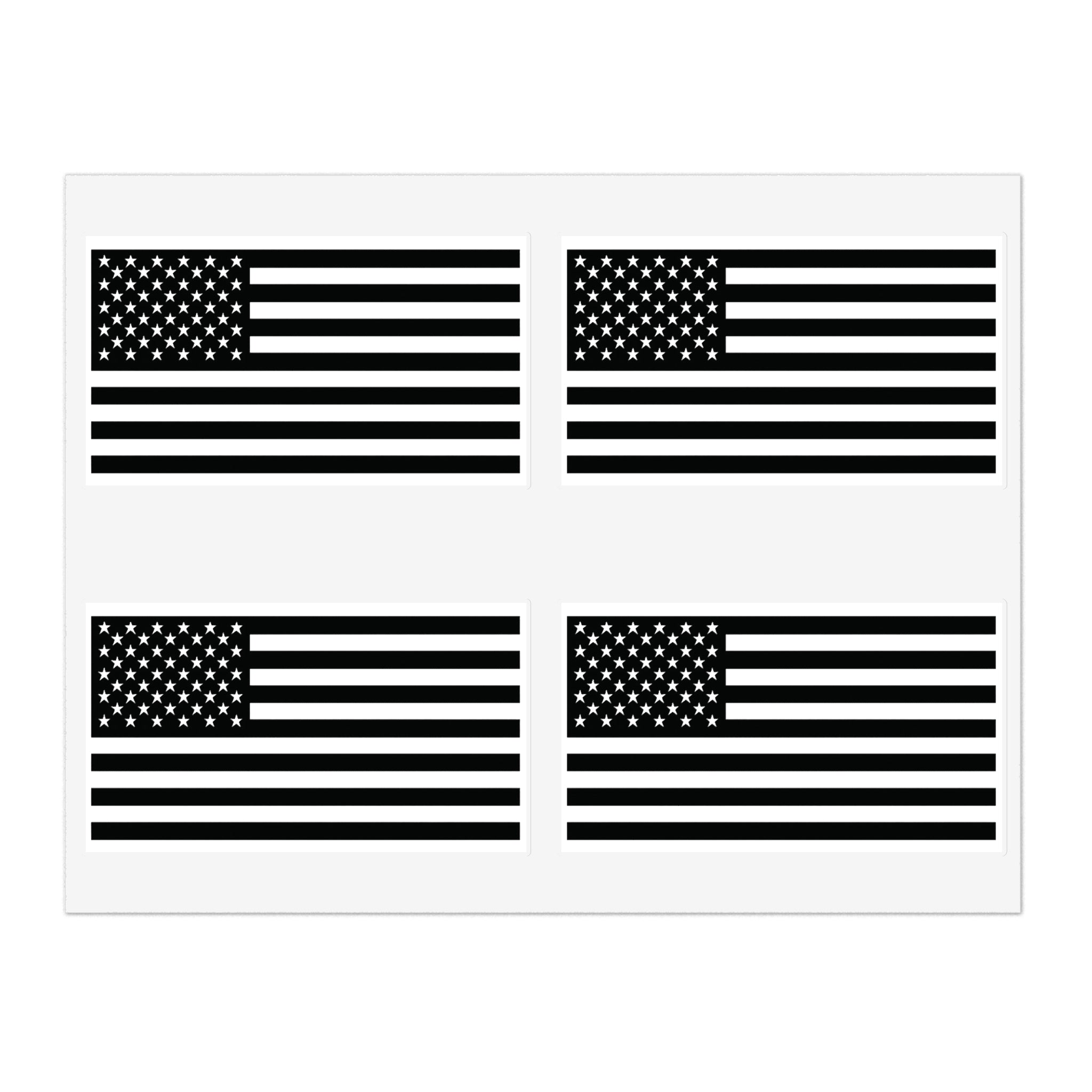 Pax of Four American Flag Decal Sticker Sheet — USA Flag Decals