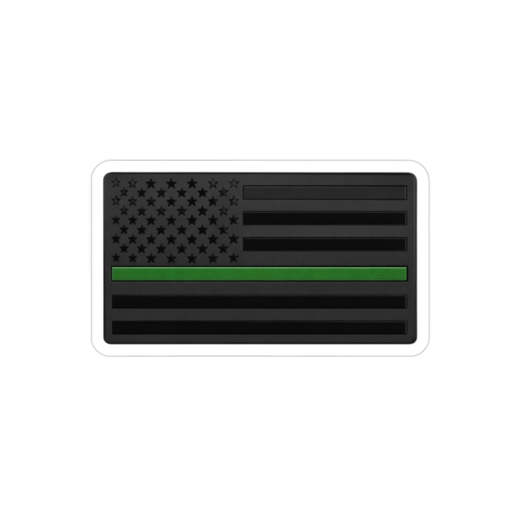 Thin Green Line American Flag Sticker — Die-Cut Outdoor Vinyl