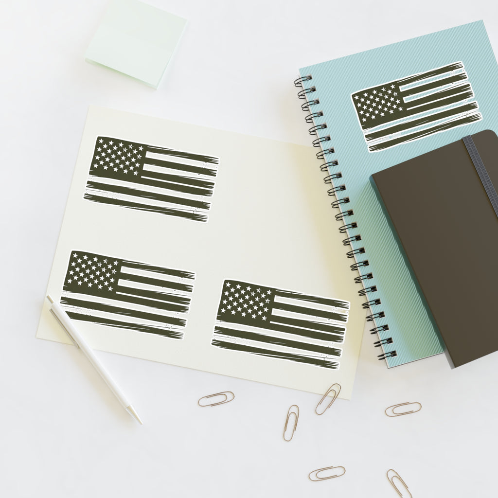 Distressed American Flag Tactical Sticker Sheets (Pack of 4)