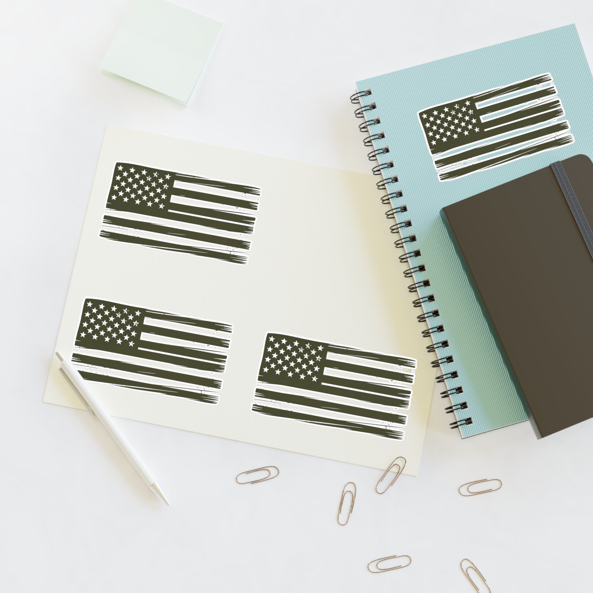 Distressed American Flag Tactical Sticker Sheets (Pack of 4)