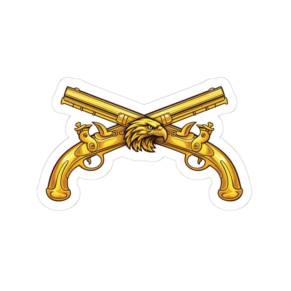 Police Combatant Golden Cross Pistol Sticker — Kiss-Cut Decal